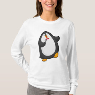T-shirt Pingouin à chanter avec microphone et Cravate