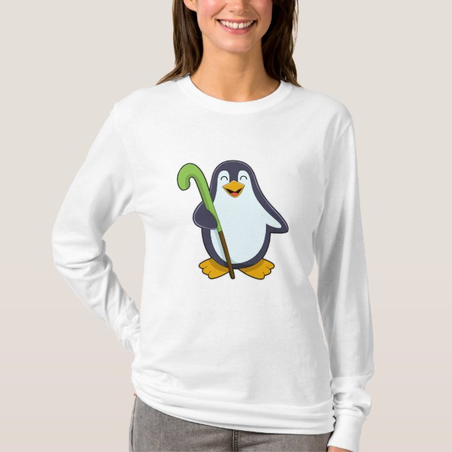 T-shirt Pingouin à Hockey avec chauve-souris de hockey (Devant)