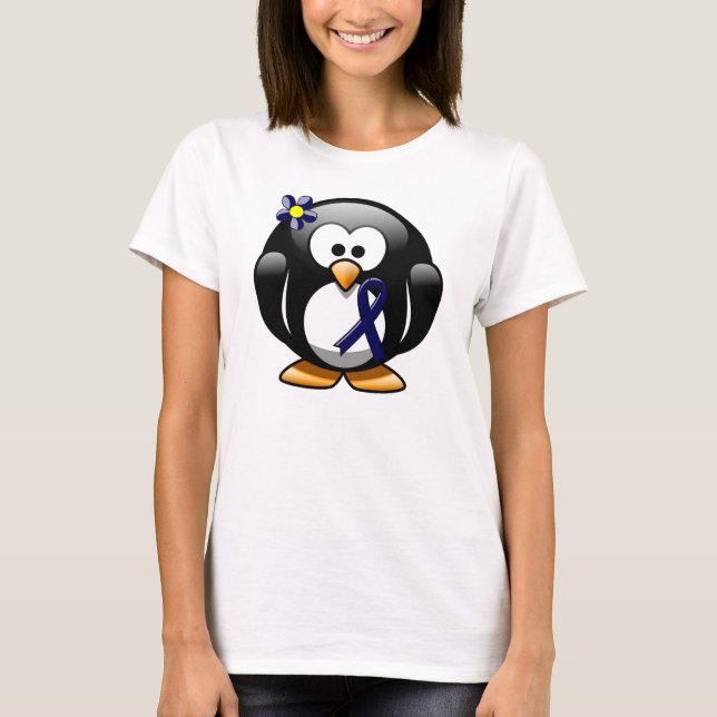 T-shirt Pingouin à ruban bleu foncé (Devant)