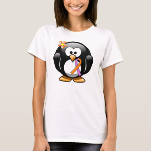 T-shirt Pingouin à ruban de sensibilisation à l'orchidée e