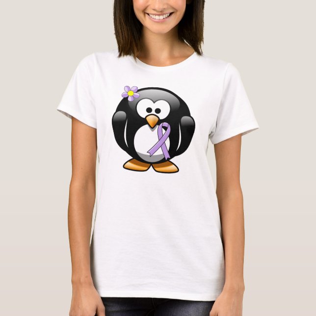 T-shirt Pingouin à ruban pour la sensibilisation à la lava (Devant)