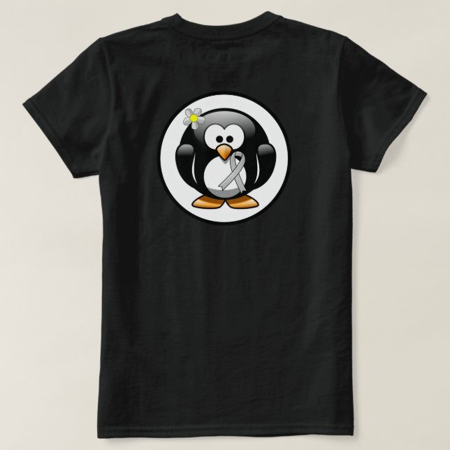 T-shirt Pingouin à ruban pour la sensibilisation à l'argen (Design dos)