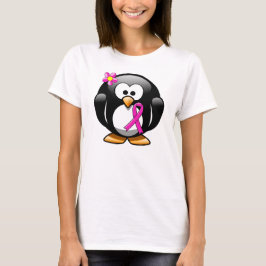 T-shirt Pingouin à ruban pour la sensibilisation au rose c