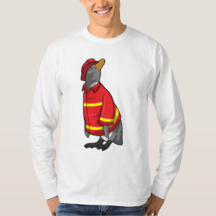 T-shirt Pingouin as Firefighter with Helmet