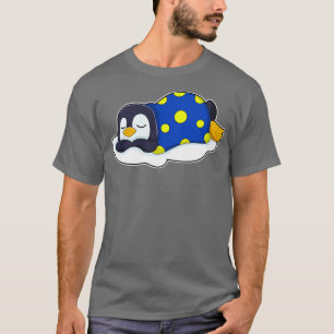 T-shirt Pingouin au coucher avec couverture