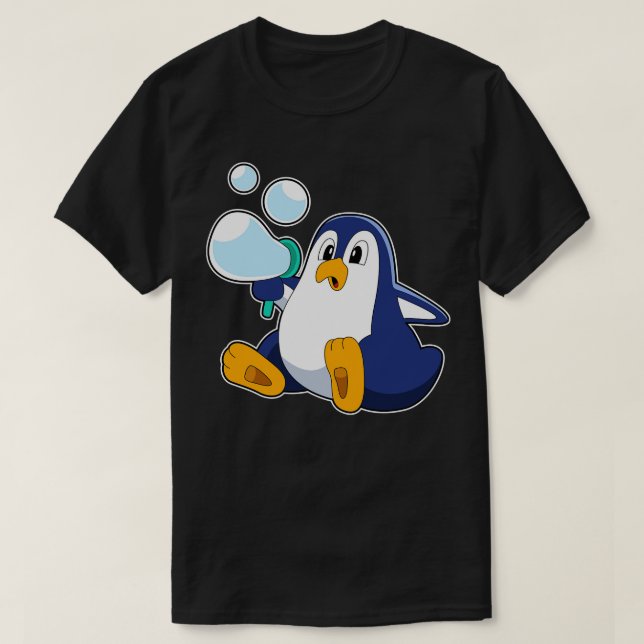 T-shirt Pingouin avec bulles de savon (Design devant)