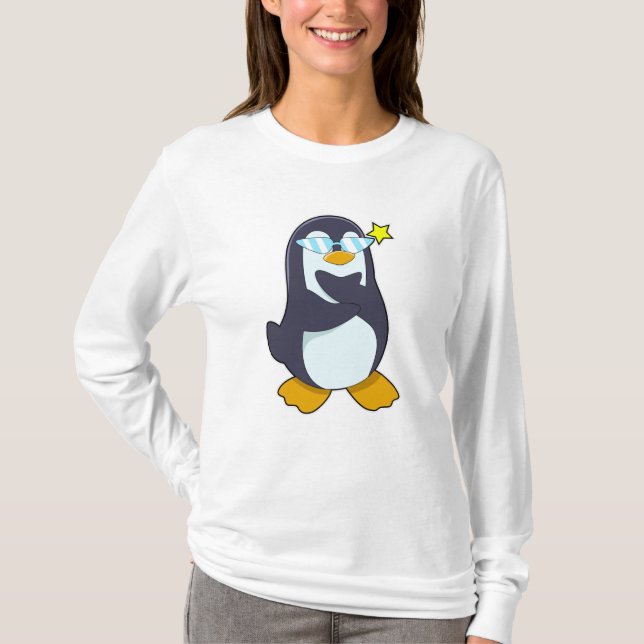 T-shirt Pingouin avec lunettes de soleil (Devant)