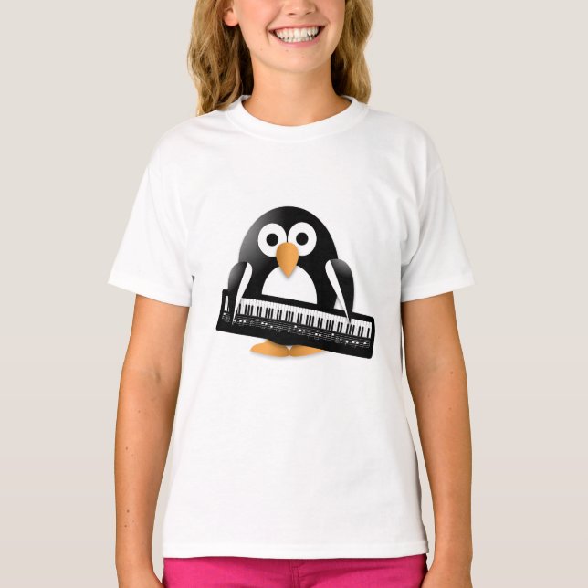 T-shirt Pingouin avec piano (Devant)