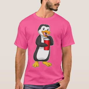 T-shirt Pingouin avec tasse à boire avec paille