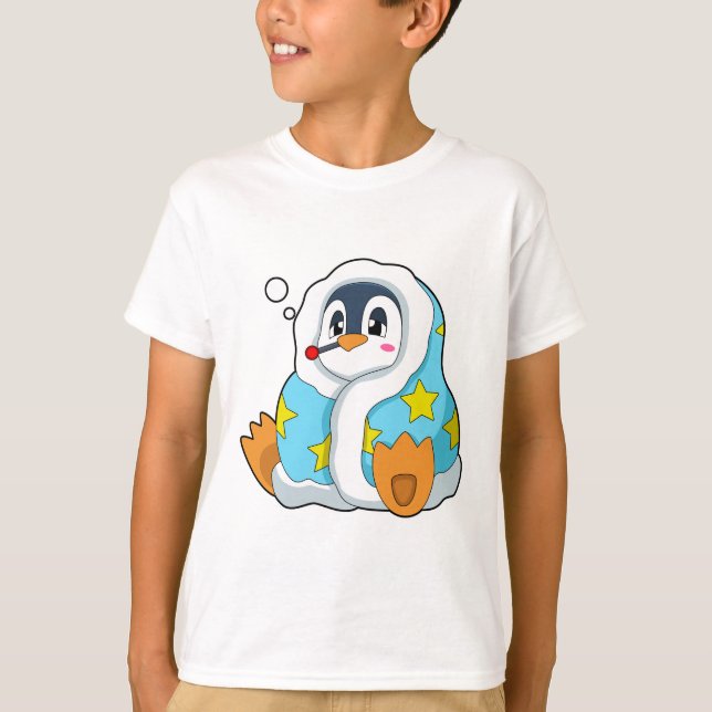 T-shirt Pingouin avec thermomètre clinique (Devant)