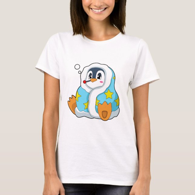 T-shirt Pingouin avec thermomètre clinique (Devant)