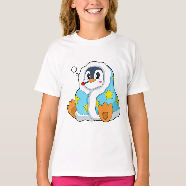 T-shirt Pingouin avec thermomètre clinique (Devant)