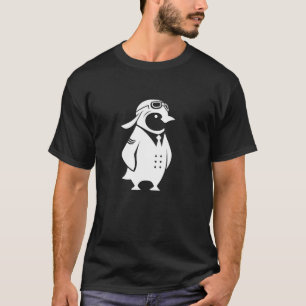 T-shirt Pingouin avion pilote Silhouette minimaliste