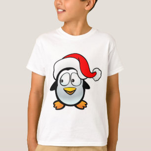 T-shirt Pingouin bébé mignon avec Casquette du Père Noël