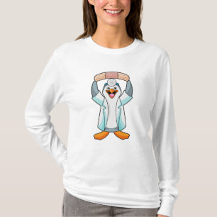 T-shirt Pingouin comme docteur avec plâtre