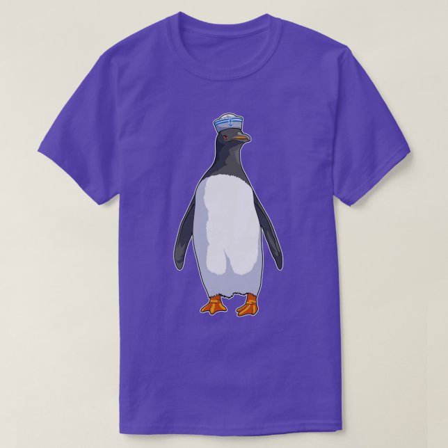 T-shirt Pingouin comme marin avec Casquette (Design devant)