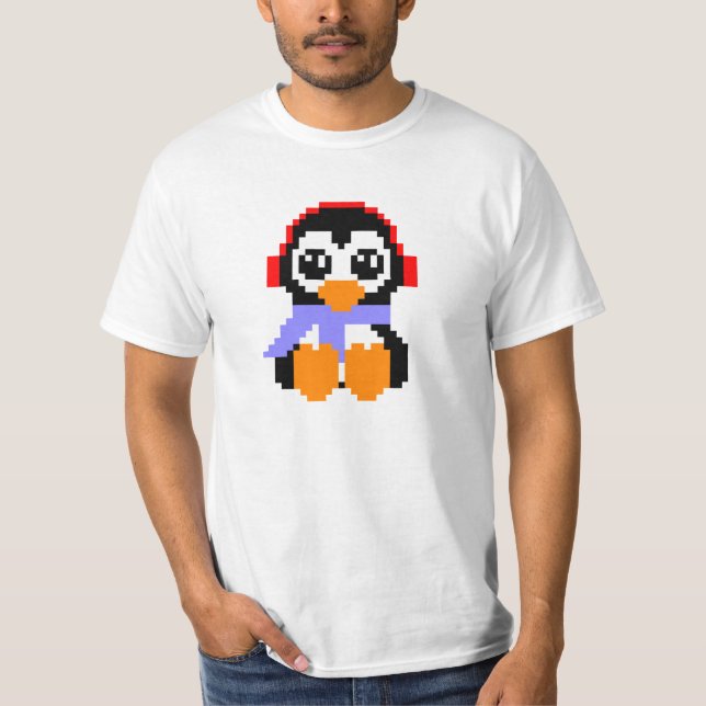 T-shirt Pingouin de 8 bits (Devant)