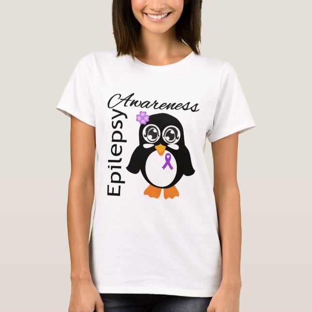 T-shirt Pingouin de conscience d'épilepsie (Devant)
