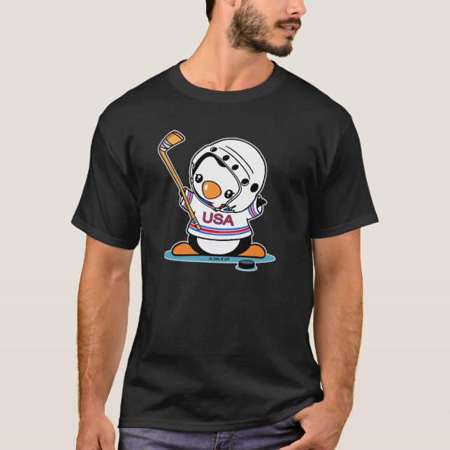 T-shirt Pingouin de hockey sur glace (Devant)