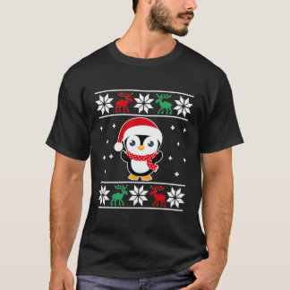 T-shirt Pingouin de Noël Funny classique laide douce fille