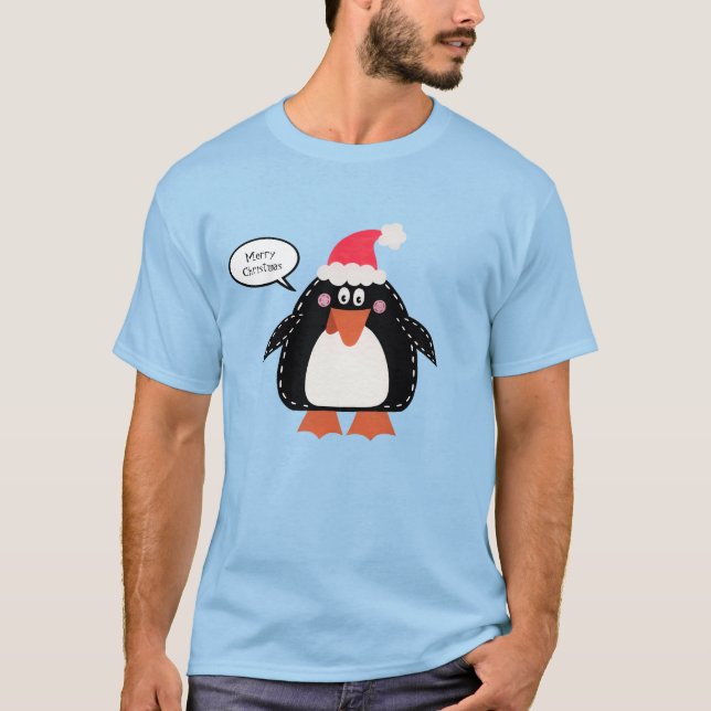 T-shirt Pingouin de Noël personnalisé (Devant)