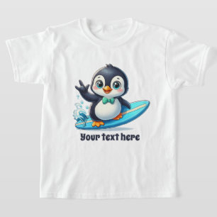 T-shirt Pingouin d'été amusant ajouter du texte unisex