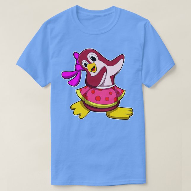 T-shirt Pingouin en danse avec jupe (Design devant)