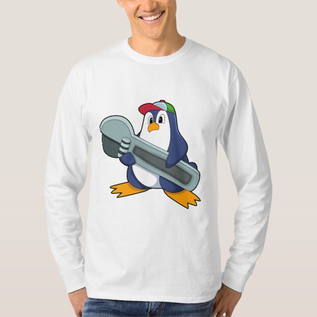 T-shirt Pingouin en mécanique avec outil (Devant)