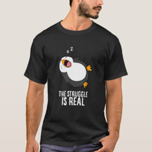 T-shirt Pingouin Fatigué Pyjama Lazy Penguin La Lutte Est
