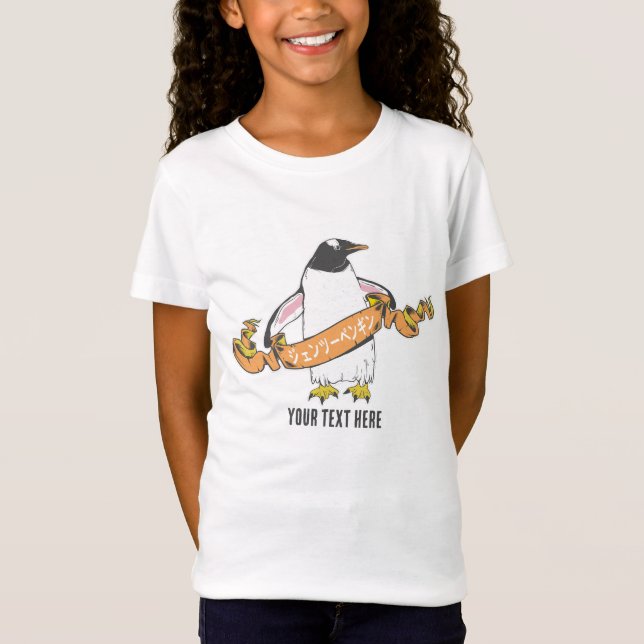 T-Shirt Pingouin Gentoo écriture japonaise Kanji (Devant)
