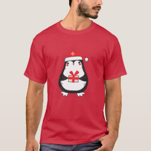 T-shirt Pingouin mignon avec cadeau de Noël