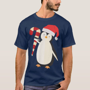 T-shirt Pingouin mignon tenant un animal de Noël Sucre de