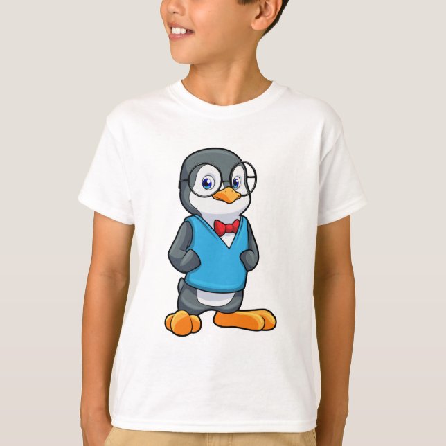 T-shirt Pingouin Nerd avec lunettes (Devant)
