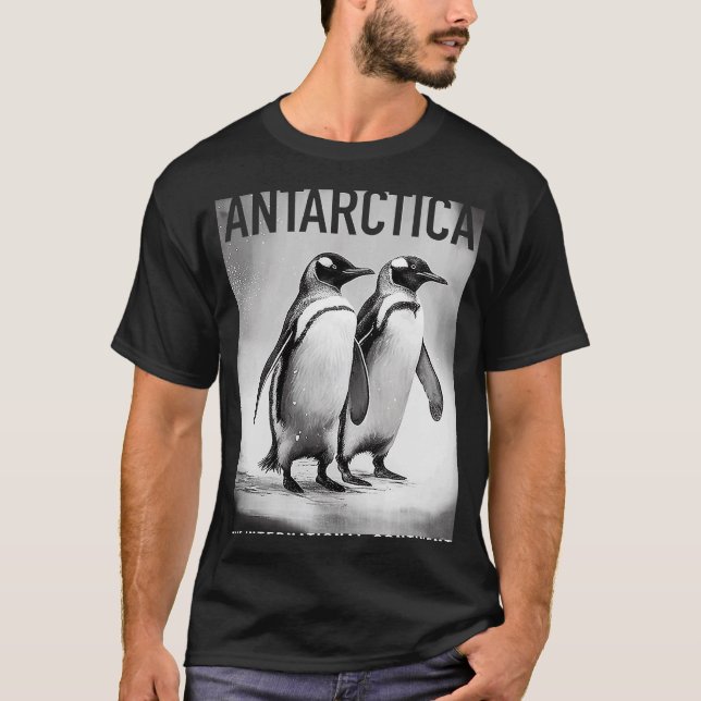 T-shirt Pingouins De L'Antarctique Sur Le Continent Intern (Devant)