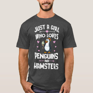 T-shirt Pingouins et hamsters cadeau mignon pour les fille
