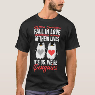 T-shirt Pingouins Tombant Dans L'Amour Pingouin Couple Pin