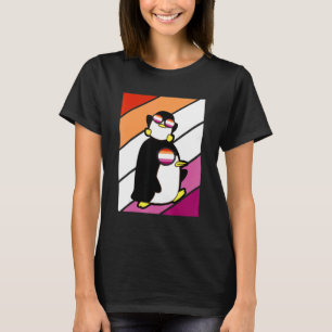 T-shirt Pinguin Pride Drapeau lesbien LGBTQ Fière de l'All