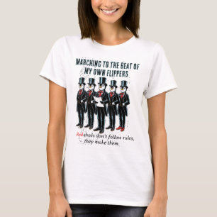 T-shirt Pinguins amusants portant des costumes victoriens
