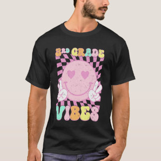 T-shirt Pink 3rd Grade Vibes Smile Face Back To School Thi