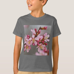 T-shirt Pink Against A Gray Sky Japanese Cherry Blossoms