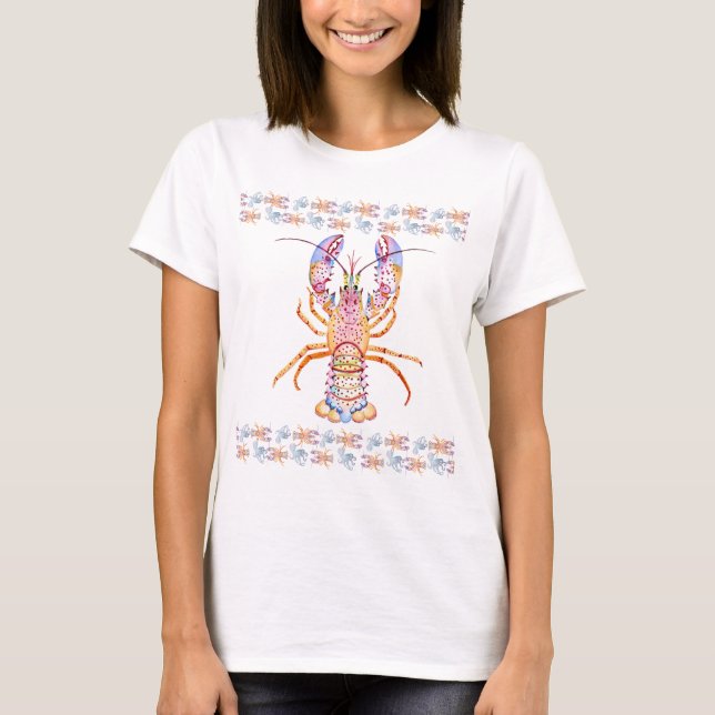 T-shirt Pink and Blue Lobster (Devant)