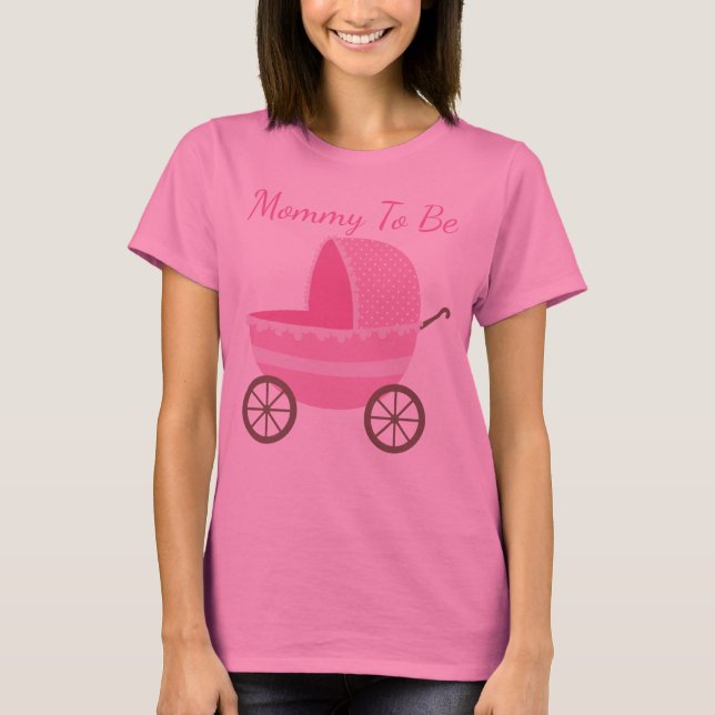 T-shirt Pink Baby Carriage Maman À Être (Devant)