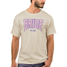 Pink + Beige Stripe Navy Varsity BRIDE