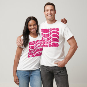 T-shirt Pink Boho Retro BachelorParty Bridesmaid