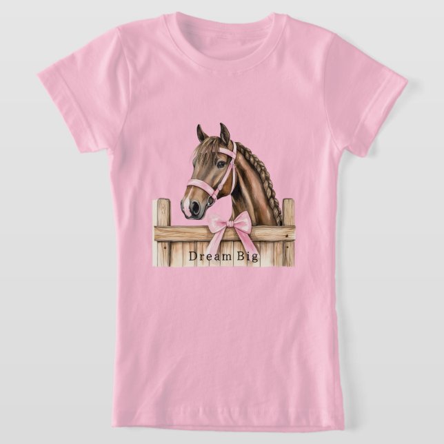 T-Shirt Pink Bow Horse  (Poser)