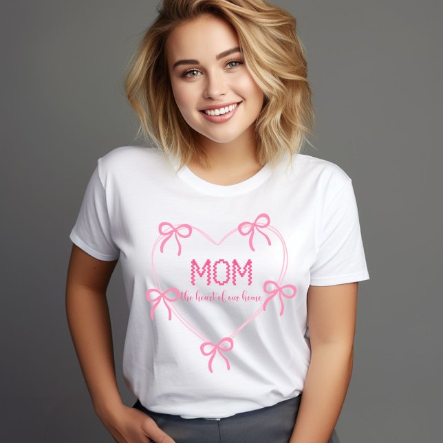 T-shirt Pink Bow Mother's jour moderne et élégant (Créateur téléchargé)