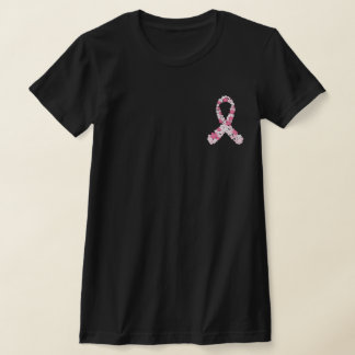 T-shirt Pink Breast Cancer Flower Ribbon année personnalis