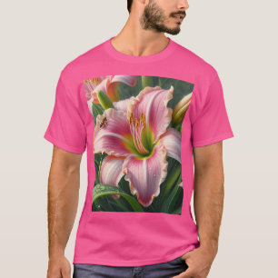 T-shirt Pink Daylily Floral