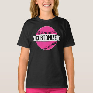 T-shirt Pink Fastpitch Softball Team, joueur et nombre