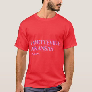 T-shirt Pink Fayetteville Arkansas Est 1829 Oversized